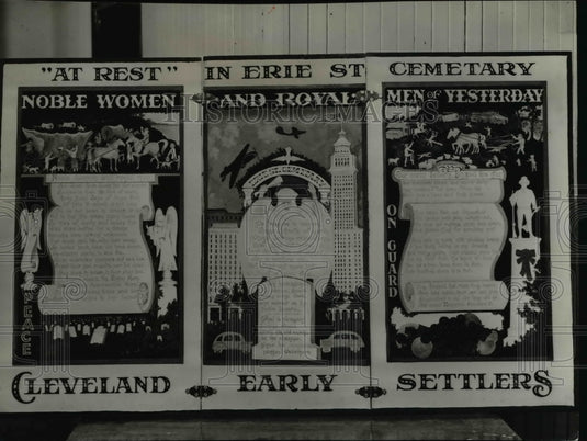 1942 A Memorial to Cleveland's early settlers is this mural - Historic Images