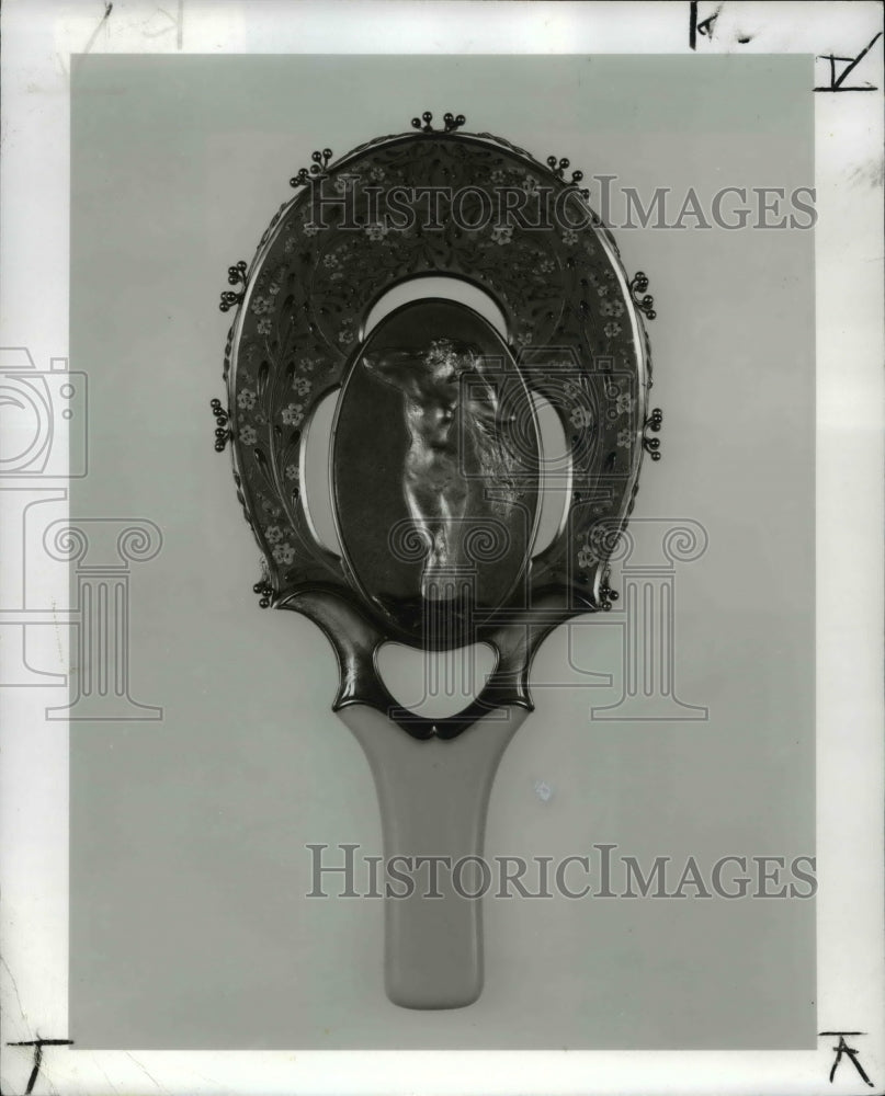 1984 Press Photo French Hand mirror by Felix Bracquemod - cva59606 - Historic Images