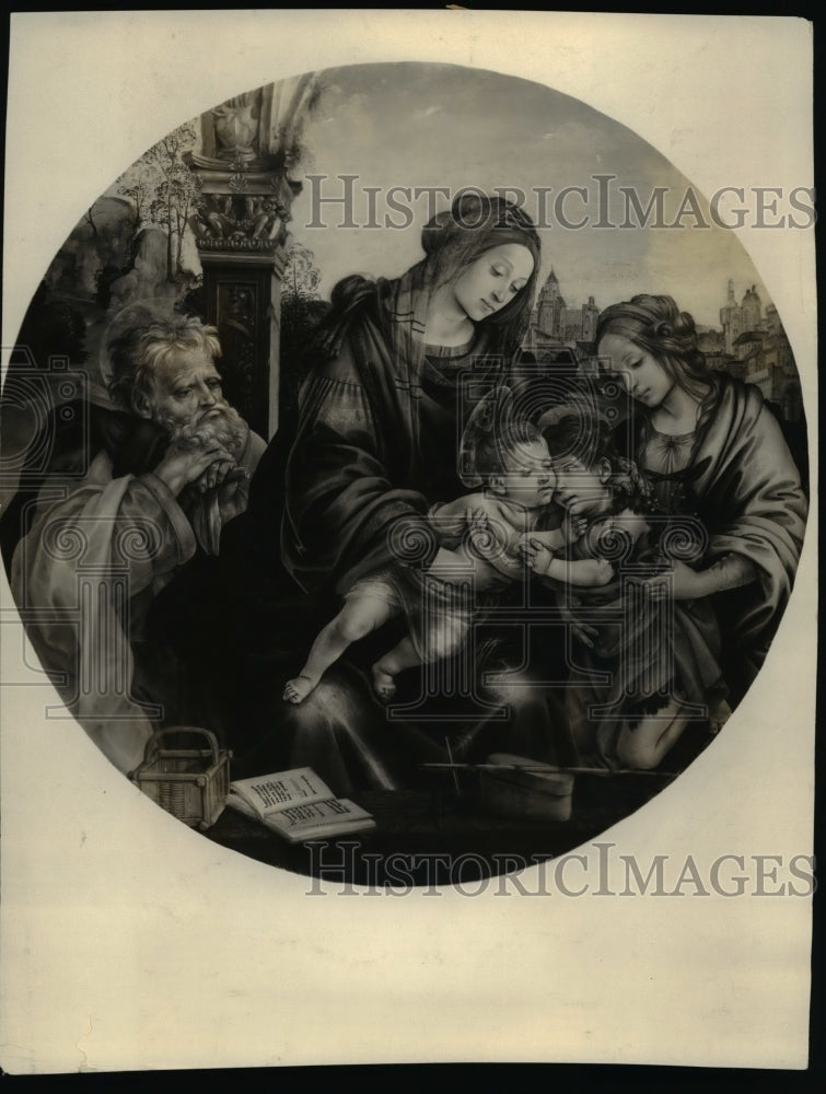 Italian painting The Holy Family with St.Margaret and St. John. - Historic Images