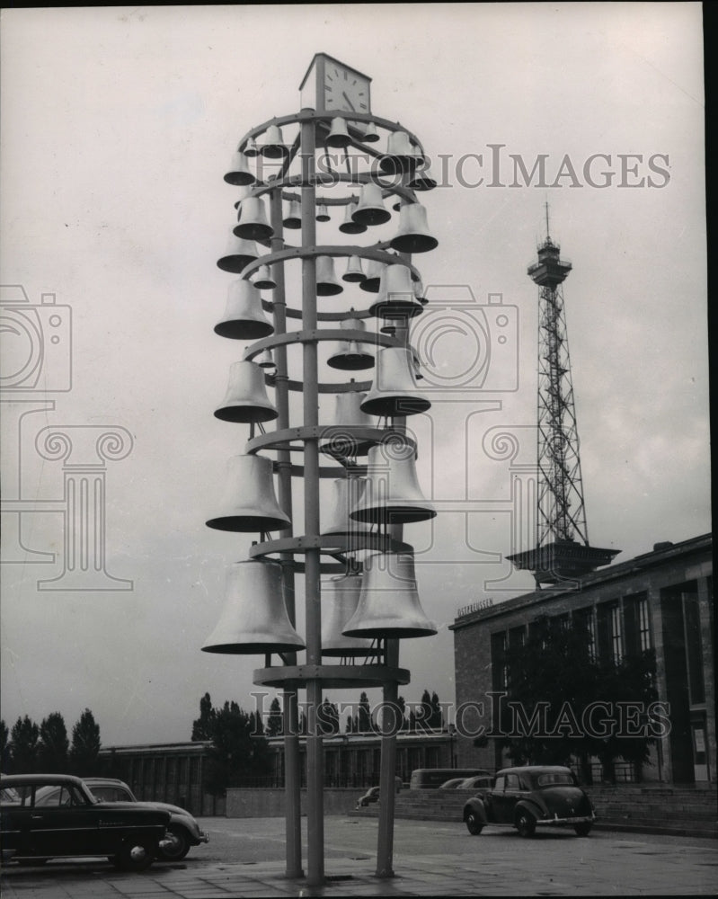 1954 Press Photo 44 bells in the West Berlin Industrial Exhibit. - Historic Images