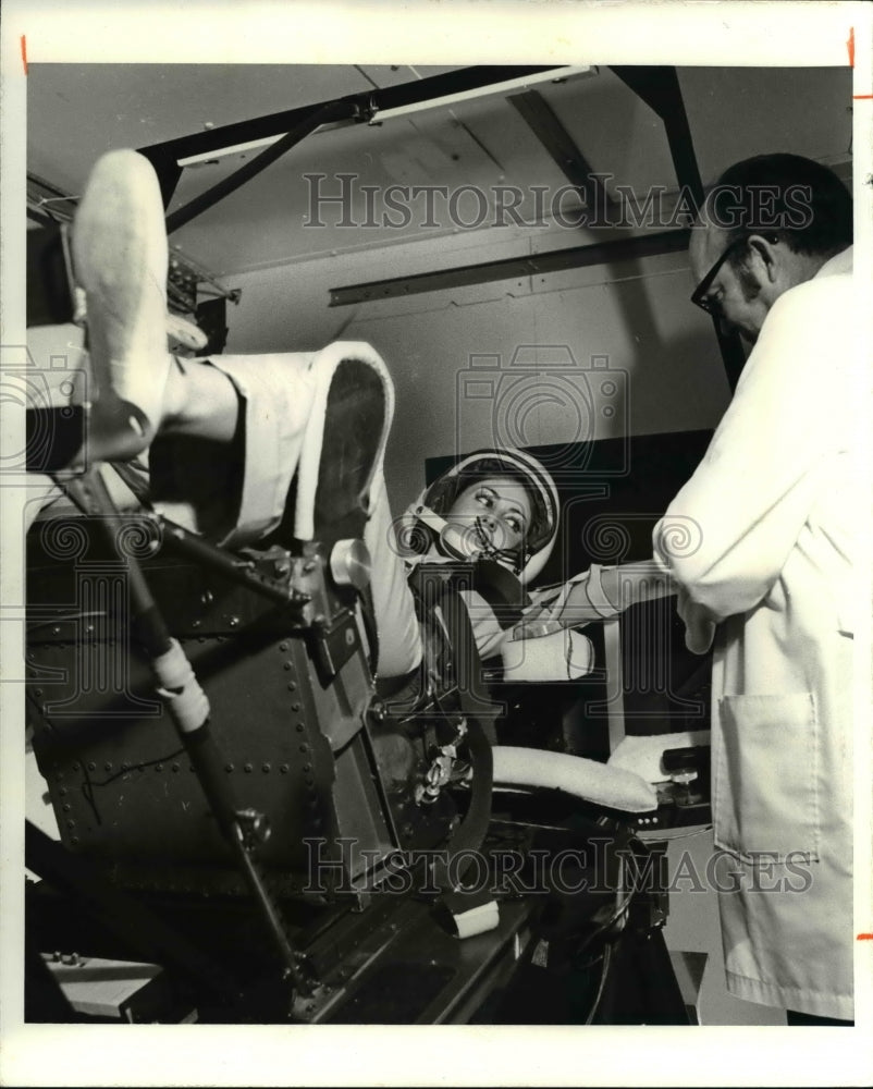 1974 Lorraine Schoen with medical technology supervisor, V. Newgard - Historic Images