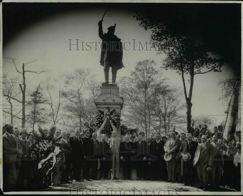 1930 Press Photo Kosciusko Statue in Wade Park - Historic Images