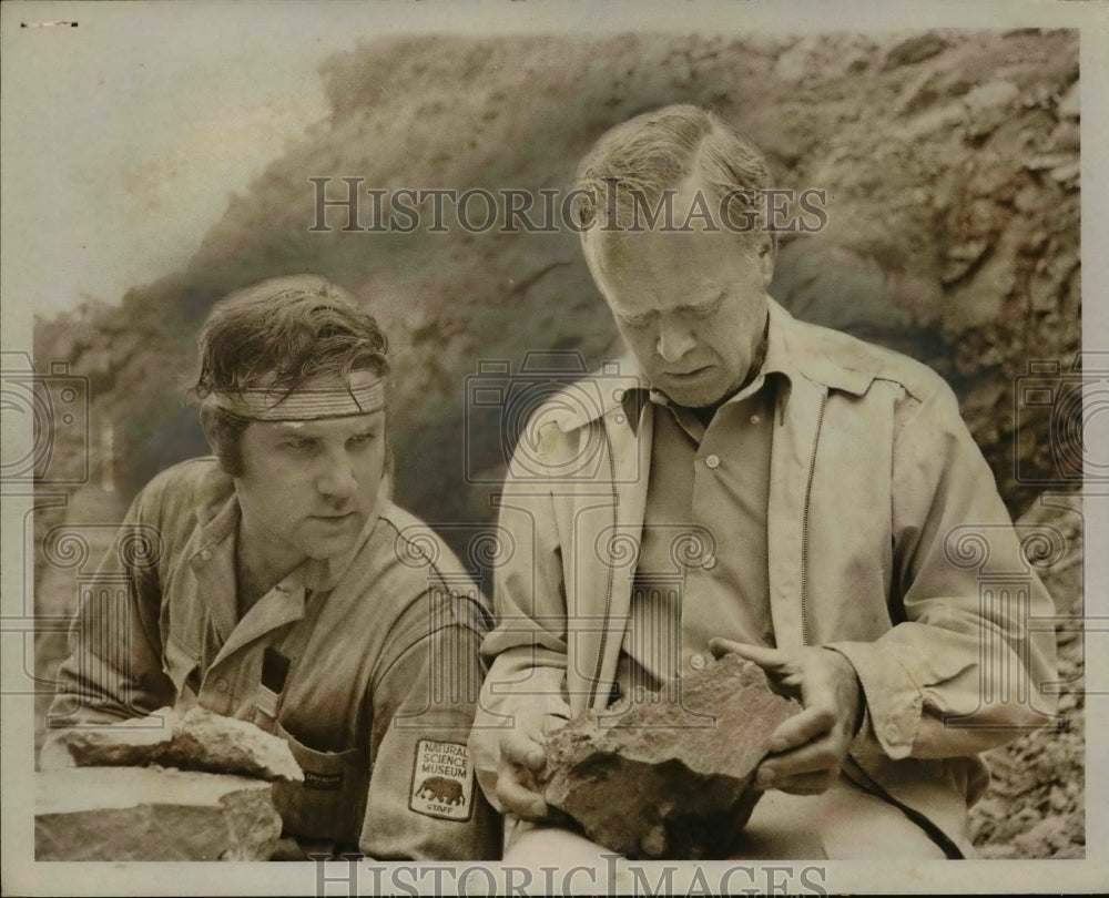 1970, William Hlavin and Dr. David H. Dunkle Checks for Fossils - Historic Images