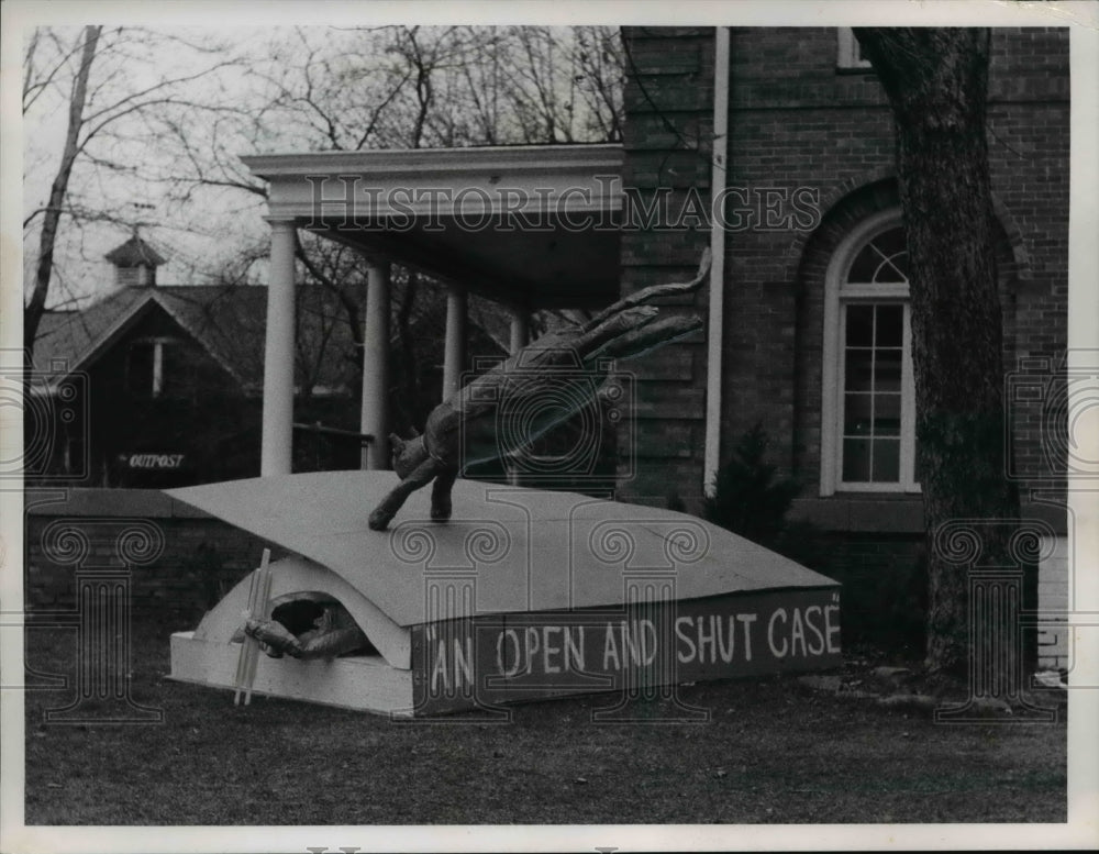 1968, Red Cat attempts to Case in Pre-game activities at Aldelbert. - Historic Images