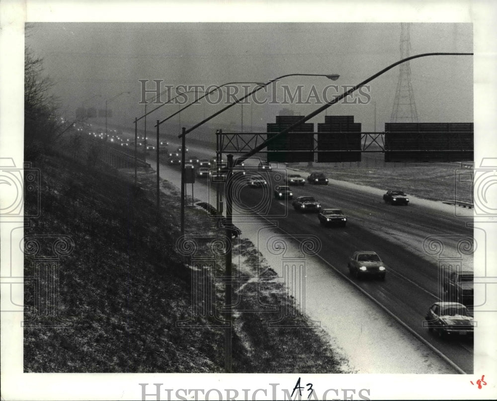 1985 Press Photo Highway Streets I-480 west bound taken from the brecksville-Historic Images