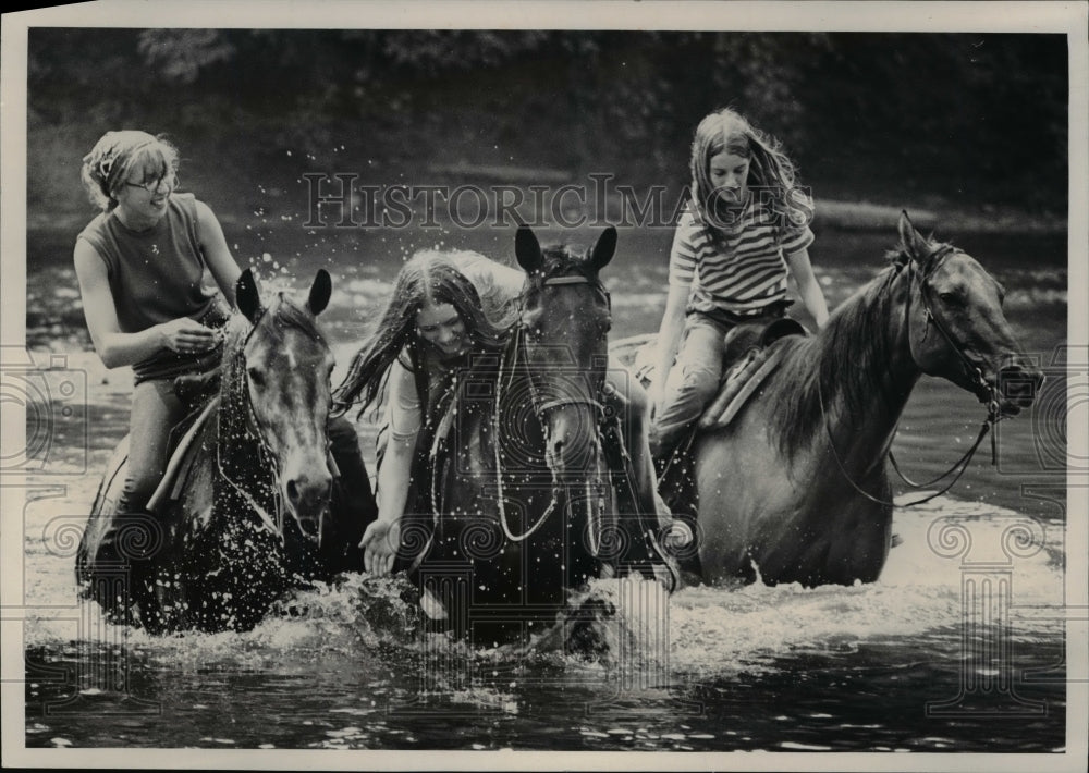 1972, Splashing in the river - Historic Images