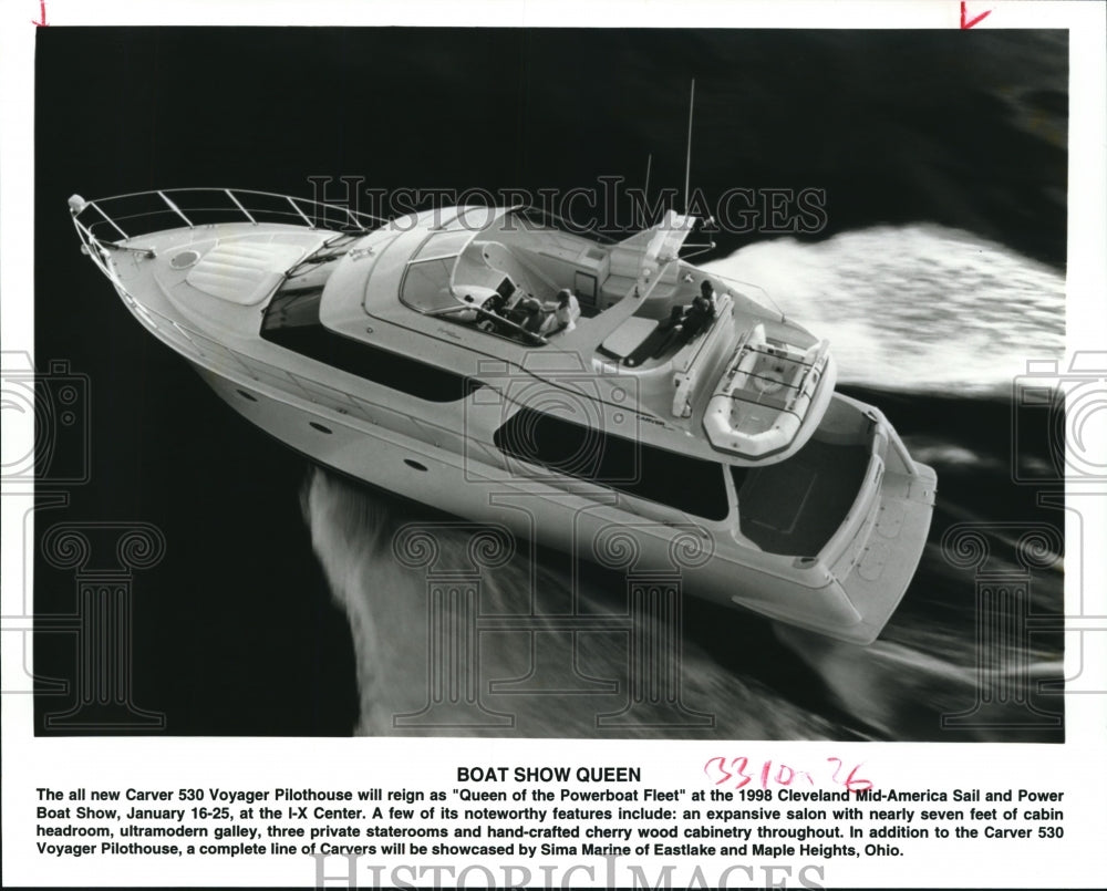 1998 Press Photo The all new Carver 530 Voyager Pilothouse will reign as - Historic Images