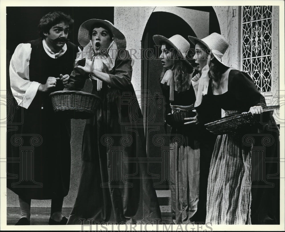 1984 Press Photo Nicholas Wuehrmann, Michelle Madej, Ay Rose, Jennifer Saunders-Historic Images