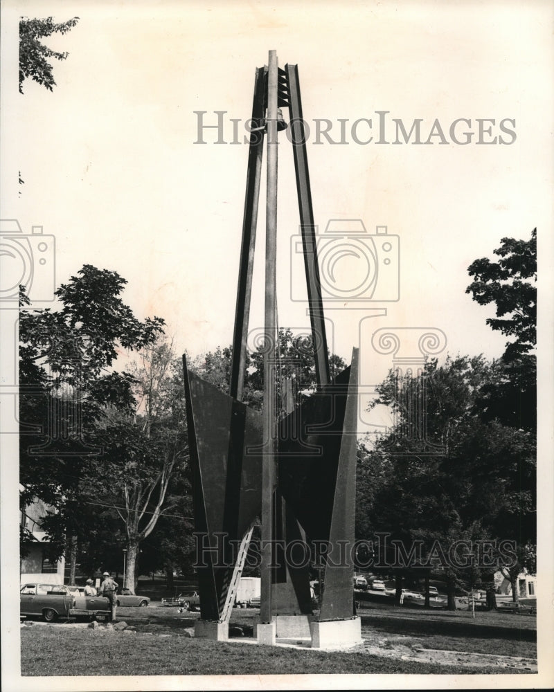 1970 Press Photo Hiram College Historic Bell tower holds bell from old Hindsdale - Historic Images