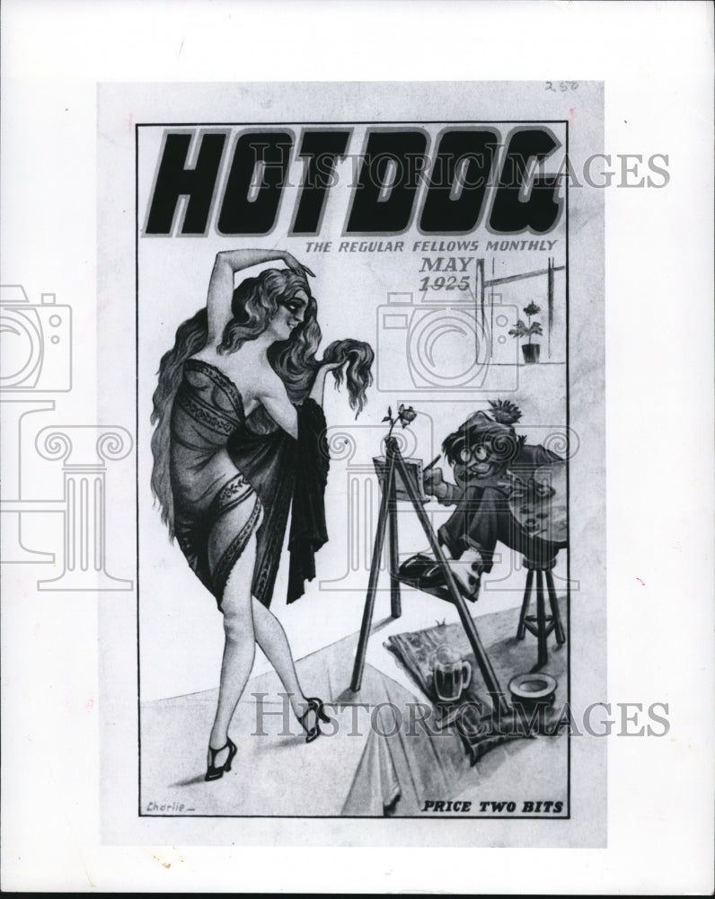 1976, Hotdog Magazine-The naughty cover &amp; last page in &quot;Hot Dog&quot; 1925 - Historic Images