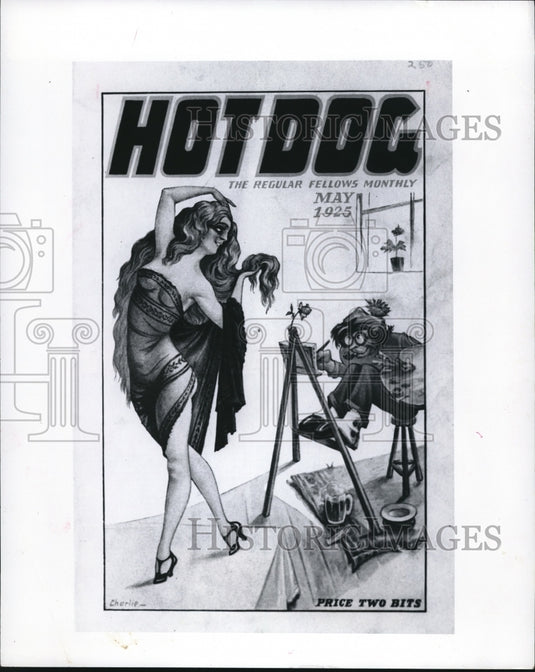 1976, Hotdog Magazine-The naughty cover & last page in "Hot Dog" 1925 - Historic Images