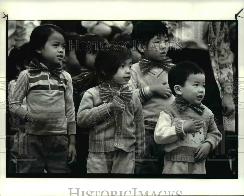 1987 Press Photo Waverly Elementary School as they celebrates the Asian New Year - Historic Images