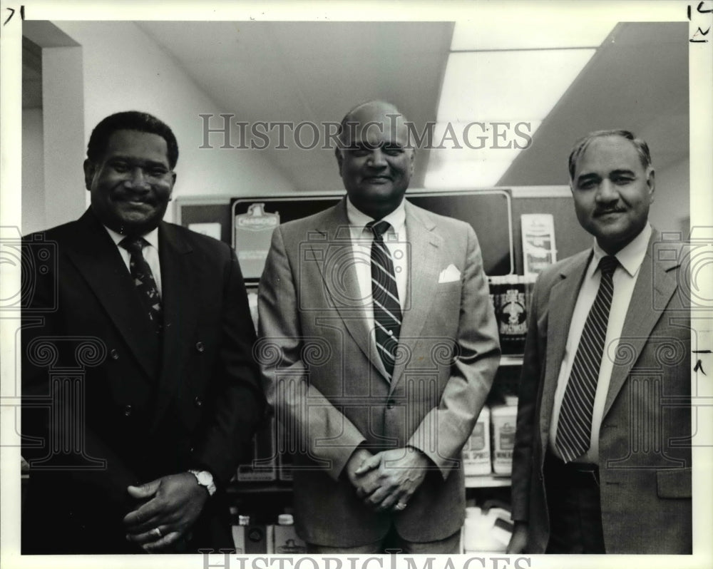 1991, Alvin McDaniel, Vir K Sanhi and Ijaz H.Shah of NASCO - Historic Images
