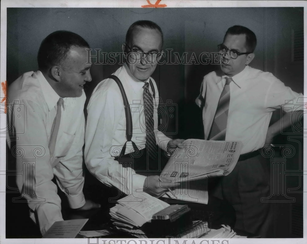 1956 News Employees John Hudson, Jack Cleary and Eu Hendrickson.-Historic Images