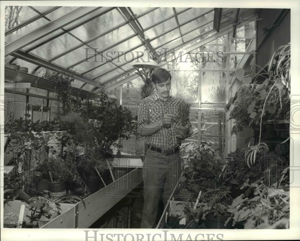 1981, Scott Adamson in greenhouse - cva65744 - Historic Images