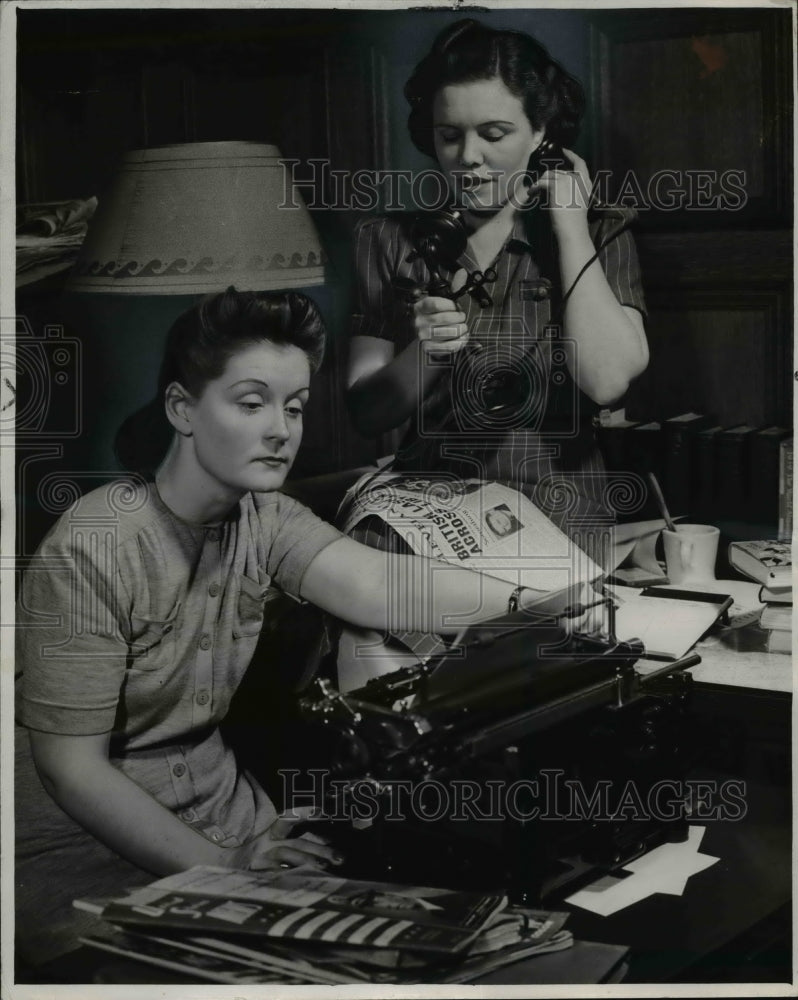 1941, Hurrying for an edition deadline, is Marjorie Western, "Polly - Historic Images