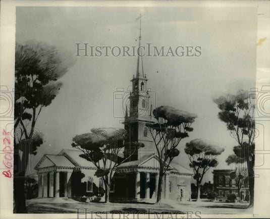 1931 Press Photo The architect's drawing of the Harvard University Yard-Historic Images