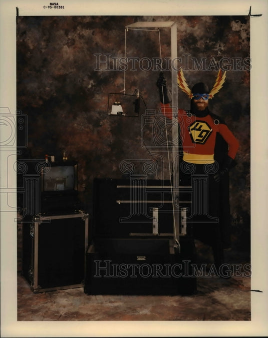 1995 Press Photo Microgravity Man at NASA - Historic Images