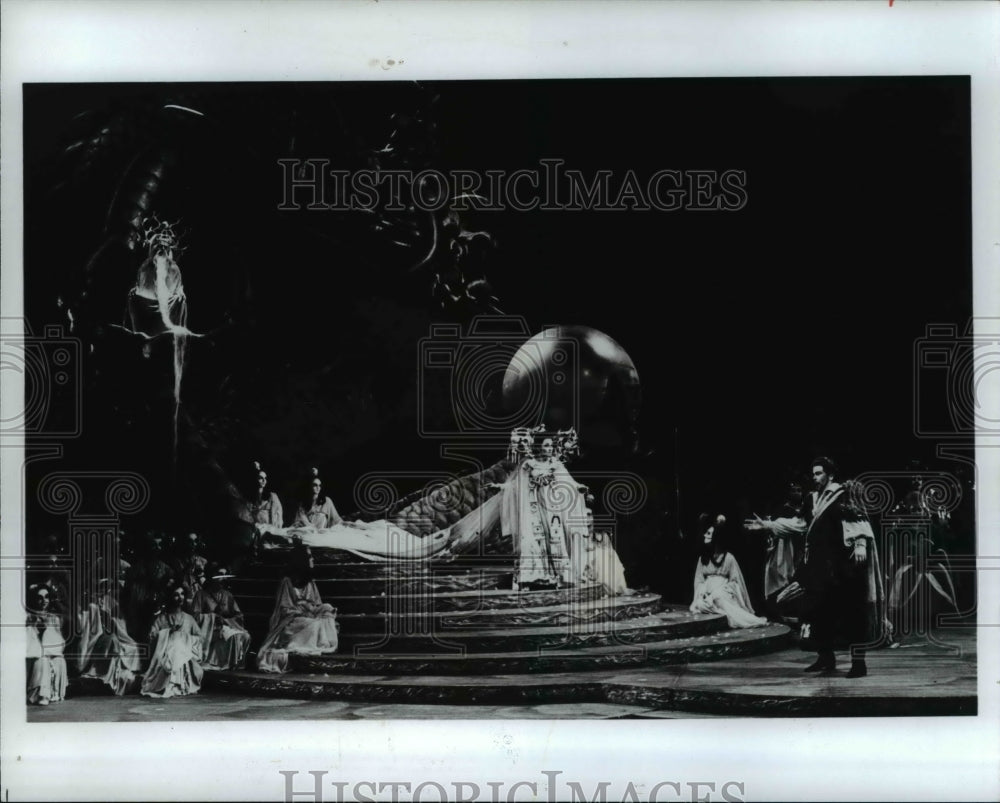 Undated Press Photo Scene from Cleveland Opera&#39;s Turandot by Puccini. - Historic Images