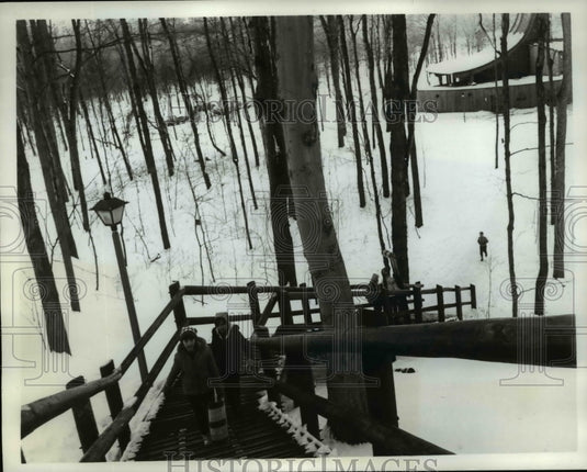 1969 Press Photo World's first refrigerated toboggan runs at Winter Funland - Historic Images