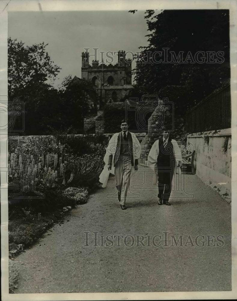 1931, These Christ church students were photographed as they walked - Historic Images