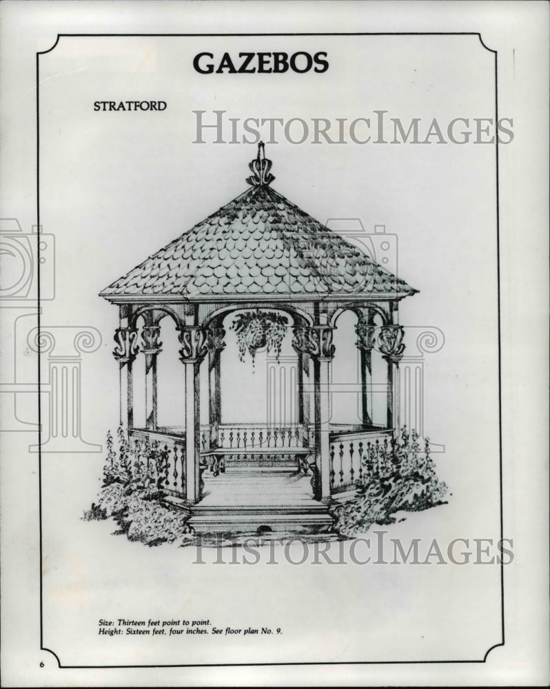 1983 Press Photo The Stratford gazebo - Historic Images