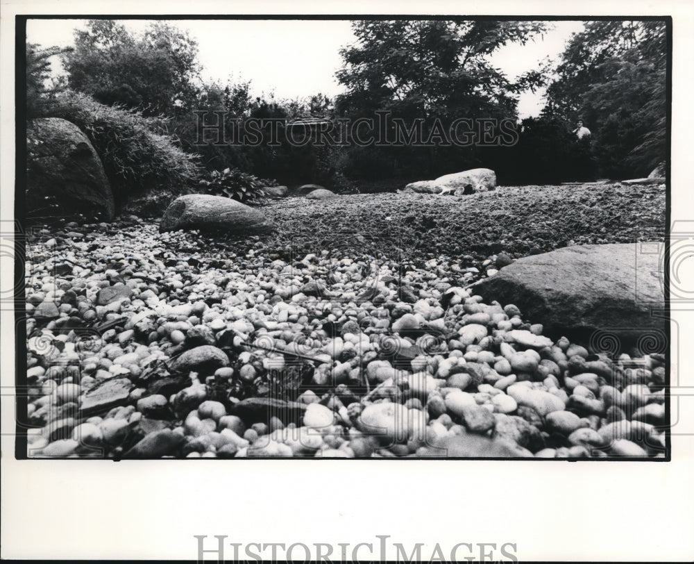 1976 Press Photo The rocks and stone in the Japanese garden at Eberling home - Historic Images