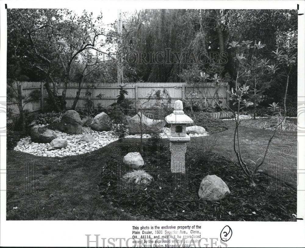 1988 Press Photo The Japanese Garden of Edward Frank - Historic Images