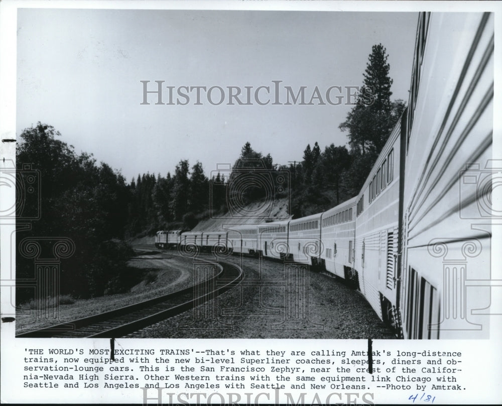 1986 Press Photo Amtrak&#39;s long-distance trains - Historic Images