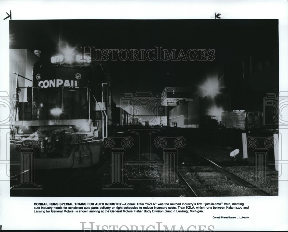 1983 Press Photo Conrail Train KZLA was the railroad industry&#39;s first - Historic Images