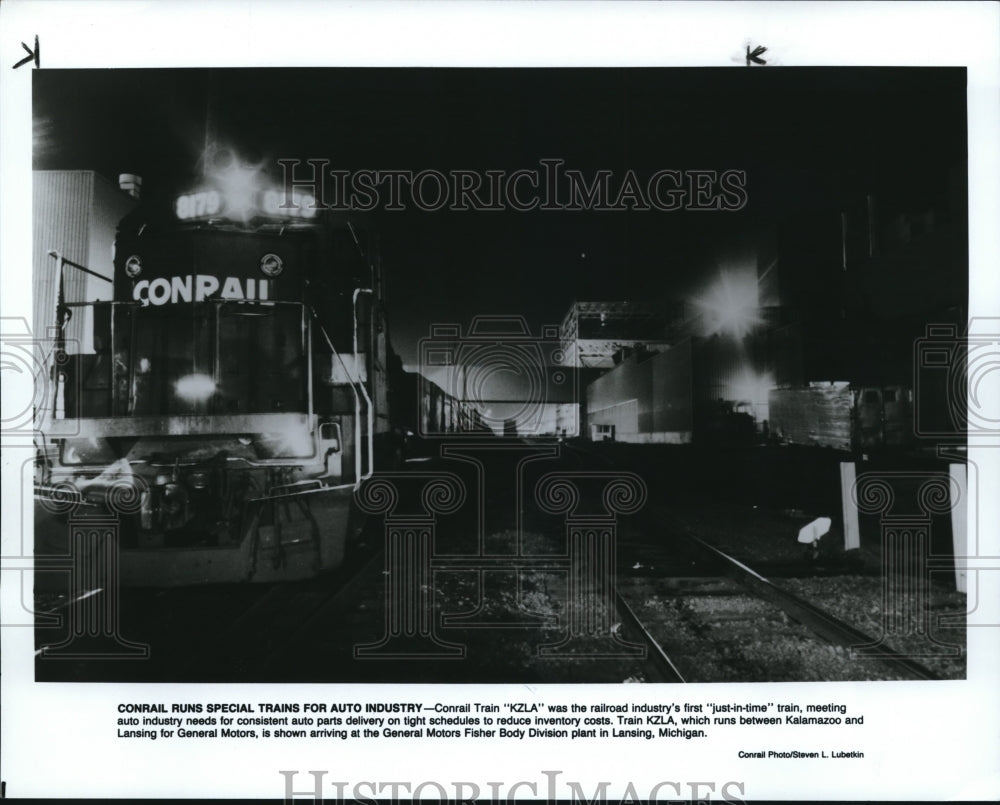 1983 Press Photo Conrail Train KZLA was the railroad industry's first - Historic Images