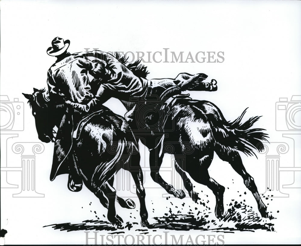 1979 Press Photo The drawing of a Longhorn Rodeo - Historic Images