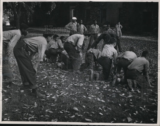 1949, The Boys and Recreation director Don Robinson at Hudson Farm - Historic Images