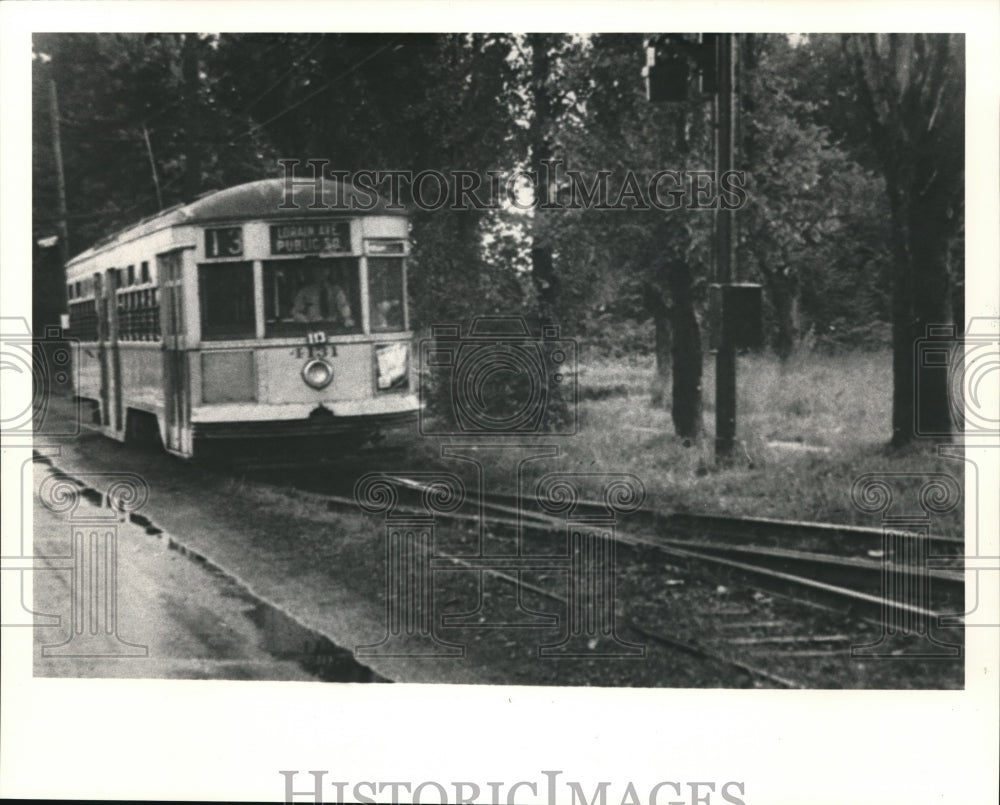 Press Photo Cleveland Railway continued to provide service to airport - Historic Images