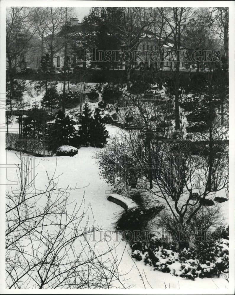 1984 Press Photo Garden center of Greater Cleveland, Japanese garden - Historic Images