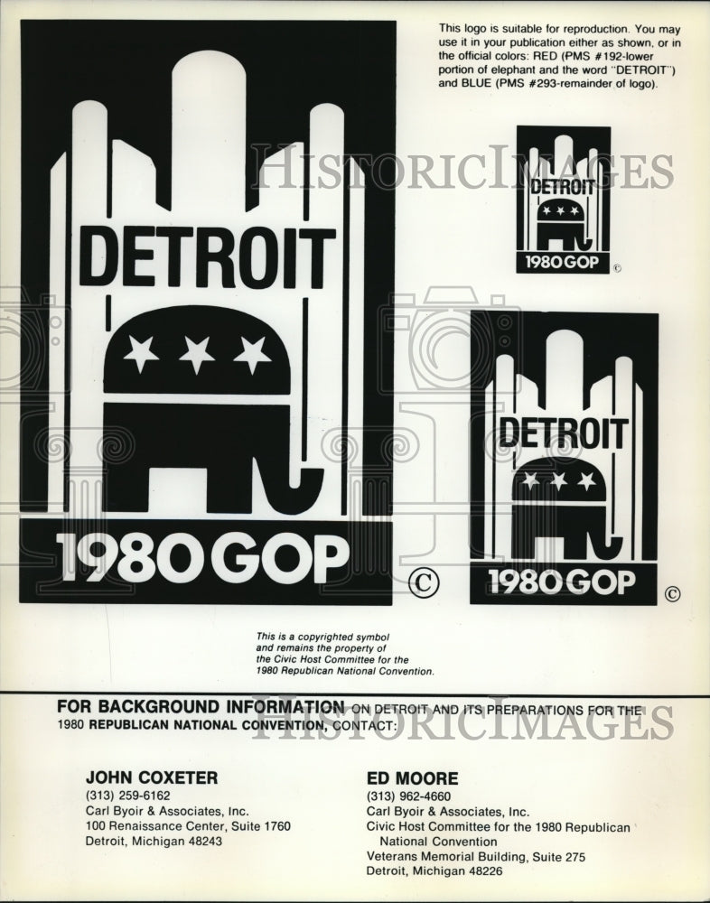 1980 Press Photo Detriot 1980GOP - Historic Images