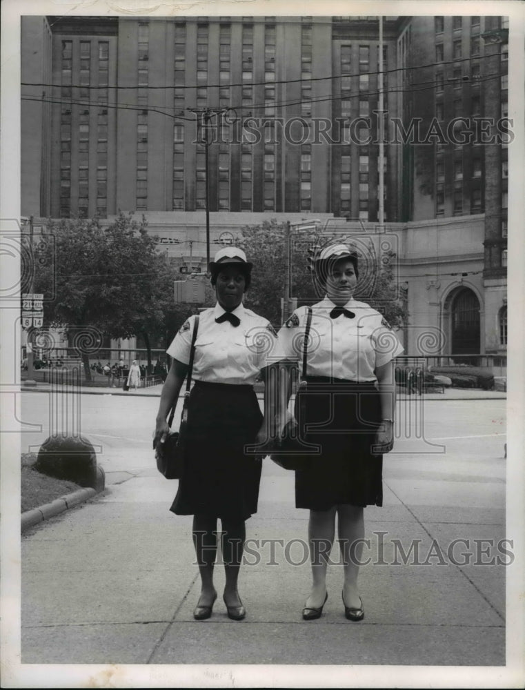 1967 Elsie Bryant and Mrs. Eileen Coleman, policewomen in uniform - Historic Images