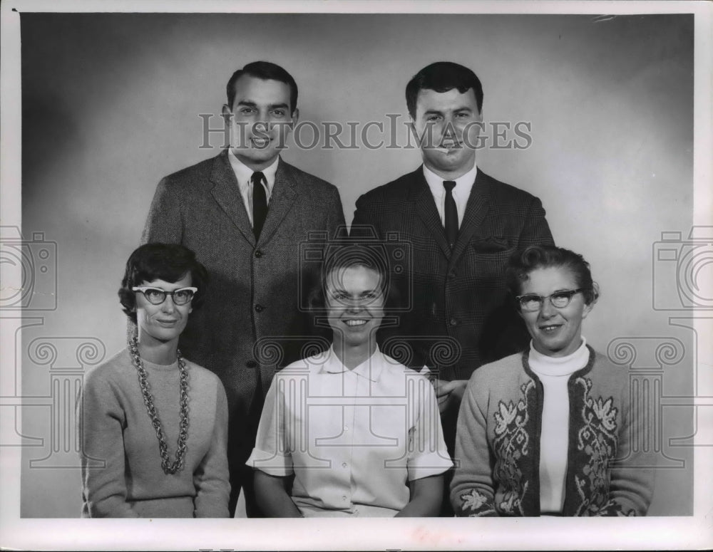 1964 Press Photo George Allen, Charles Boggs, June Gerber, Joan Gibson of PD - Historic Images