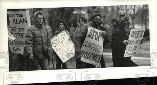 1980 Press Photo The Cleveland Ad Hoc Committee protest Greensboro NC - Historic Images