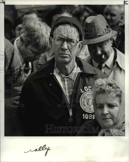 1985 Press Photo Willson Reese with wife Betty at the rally for the unemployed - Historic Images