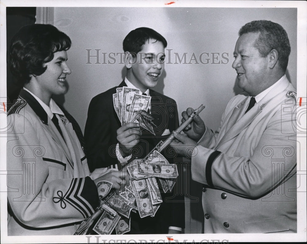 1965 Jon &amp; Roy Sanolis with Don Gindlesperger in PD&#39;s Band Contest - Historic Images