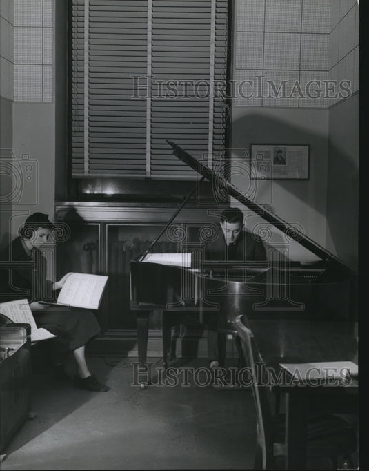 1940 Press Photo The sound proof music section of the Fine Arts Division - Historic Images