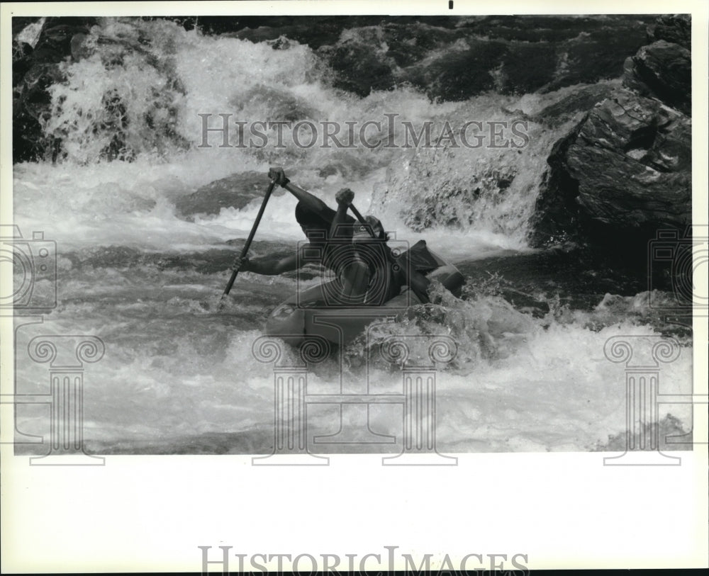 1983 Press Photo Rafting in the Middle Fork of the Salmon River in Idaho. - Historic Images