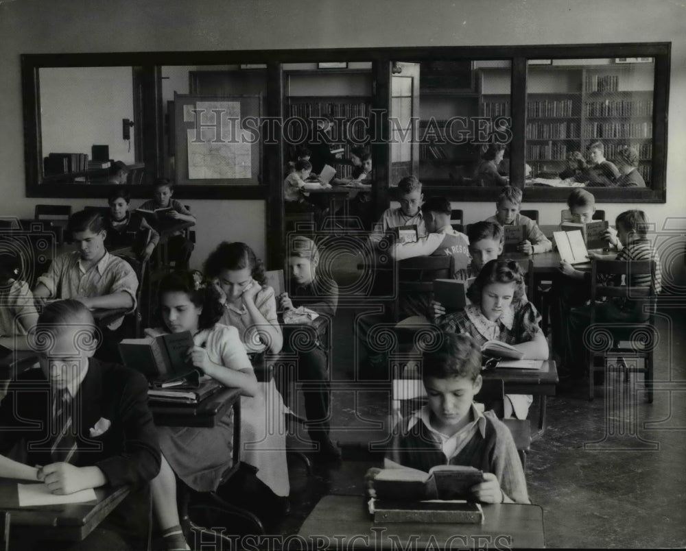 1939 Press Photo Study Hall and Library in addition to Brooklyn School. - Historic Images