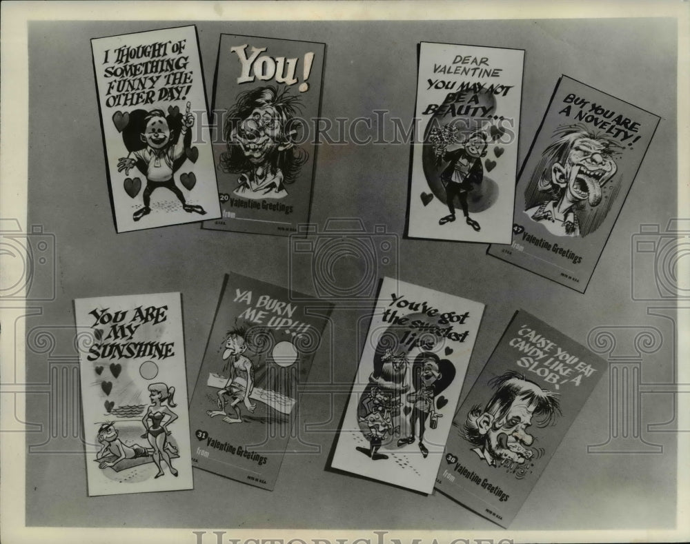 1961 Press Photo The naughty Valentine's cards - cva79636 - Historic Images