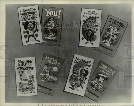 1961 Press Photo The naughty Valentine's cards - cva79636 - Historic Images