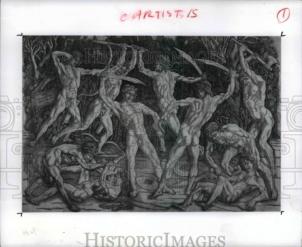 1988 Press Photo Battle of Naked Men - Historic Images