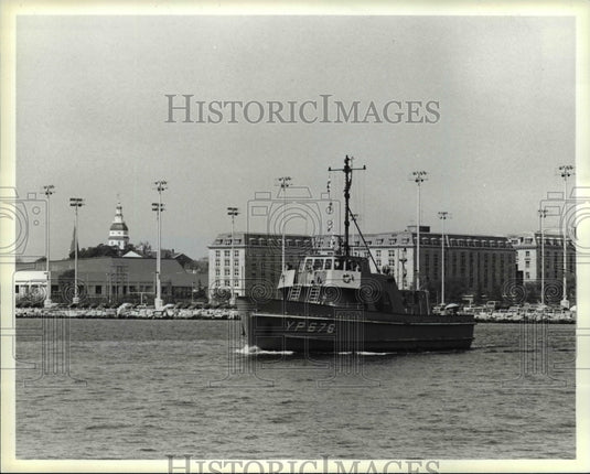 1987 Press Photo Ships, midshipmen receive navigation and seamanship training - Historic Images