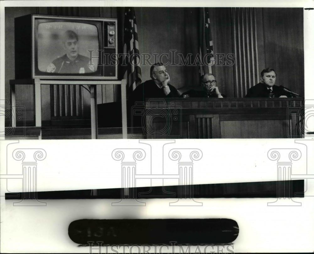 1982 Press Photo Judge Harry Sargeant, Judge J.L McCrystal, Judge R.G. Kaufman - Historic Images