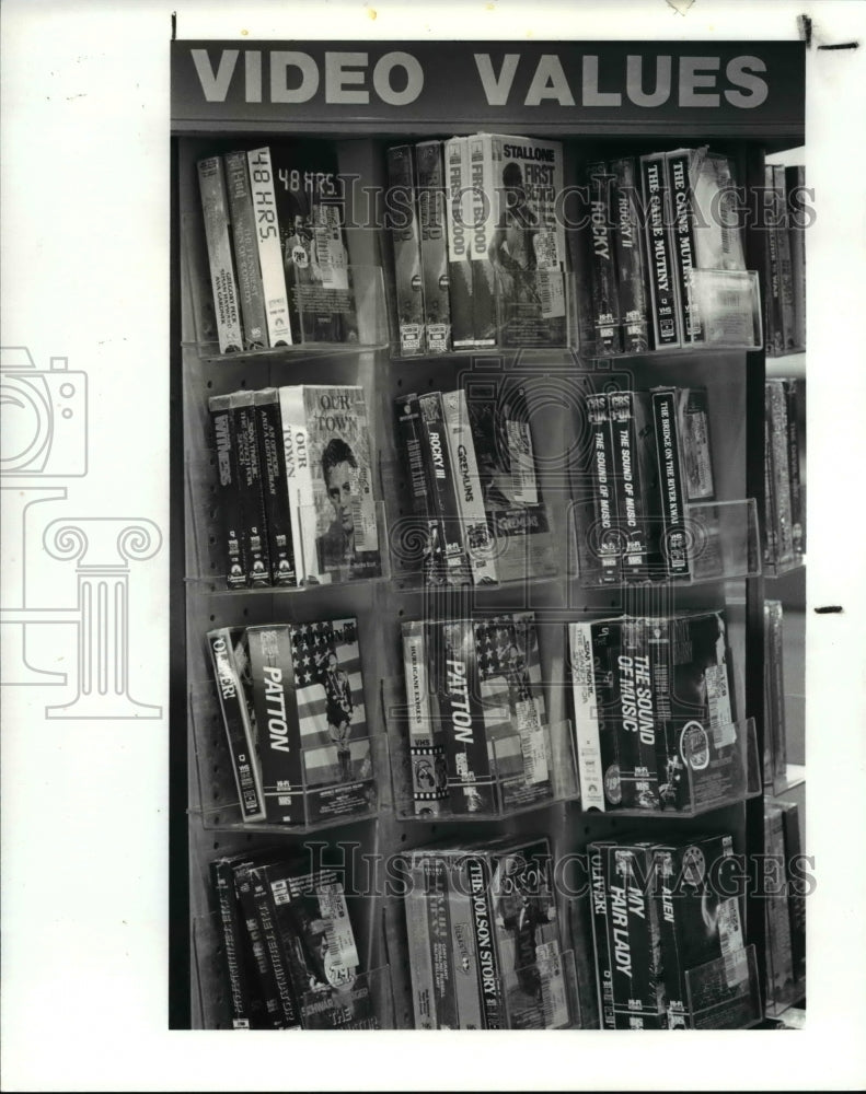 1987 Press Photo Display of videos - Historic Images